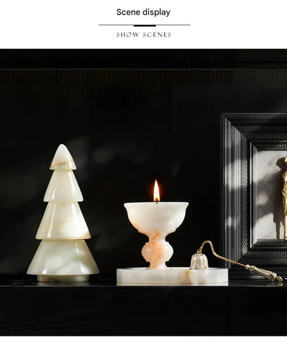 Marble aromatherapy candle holder cup