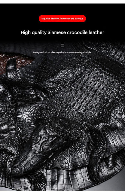 Premium Real Crocodile Leather Trolley Suitcase for Men