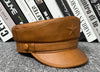 Men genuine leather captain's cap