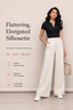 Casual linen pants with full length, clean front, and easy drape