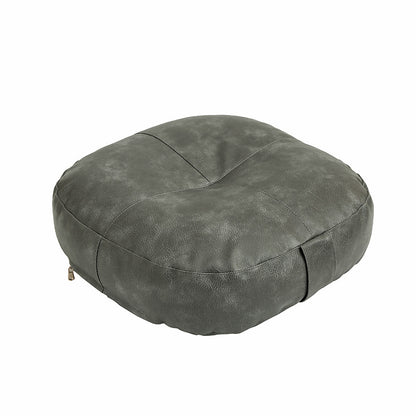 Faux Leather Pouf Ottoman Round Floor Seat Cushion