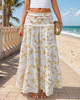 High waist maxi skirt with ruffle floral hem