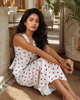 Maxi skirt set with red heart print top