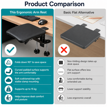 Leather desk arm rest clamp support