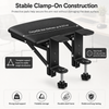 Leather desk arm rest clamp support