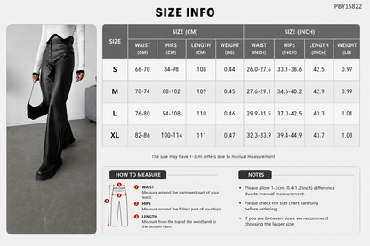 Leather Wide Leg Pants Women