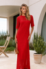 Women’s Round-Neck Hollow-Out Crochet Maxi Beach Cover-Up Dress with Short Sleeves