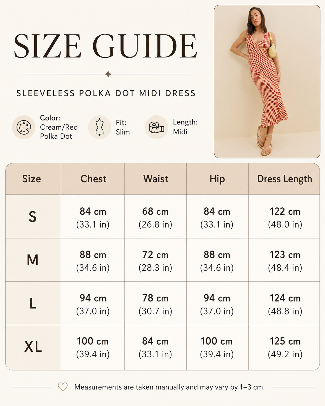 Red Polka Dot Sleeveless V-Neck Bias-Cut Fitted Midi Dress