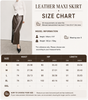 High Waisted Leather Maxi Skirt