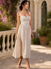 Floral midi dress with smocked back panel