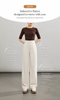 High-waisted casual pants for women with straight drape