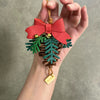 Leather pine cone christmas ornament gift