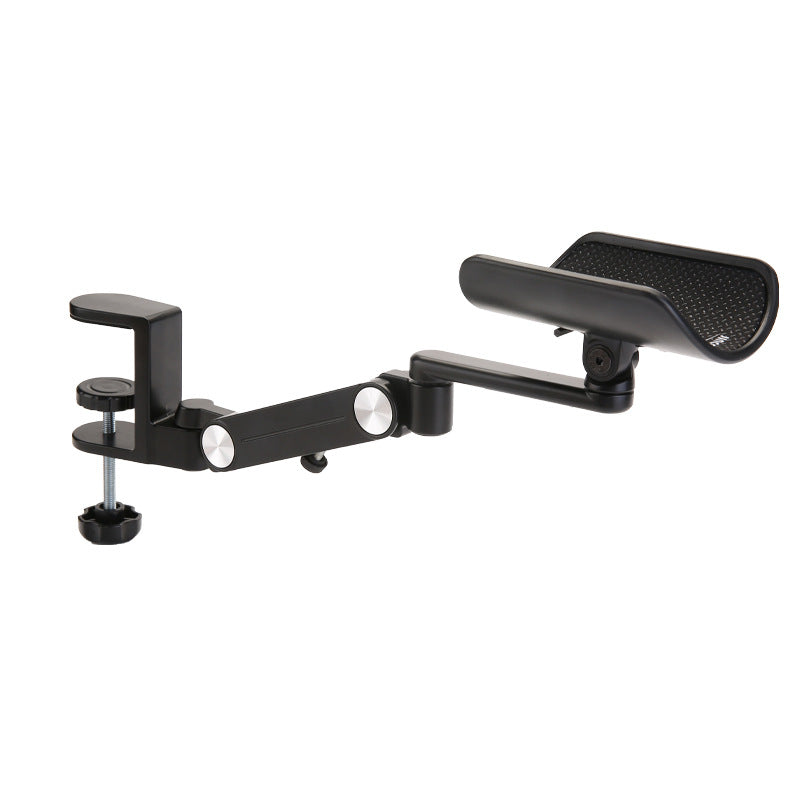 Computer wrist rest with aluminum alloy bracket and black pad