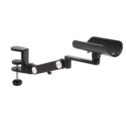 Computer wrist rest with aluminum alloy bracket and black pad