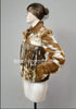 cowhide jacket brown white fur hair on hide women