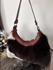 Hair on cowhide shoulder bag leather western purse
