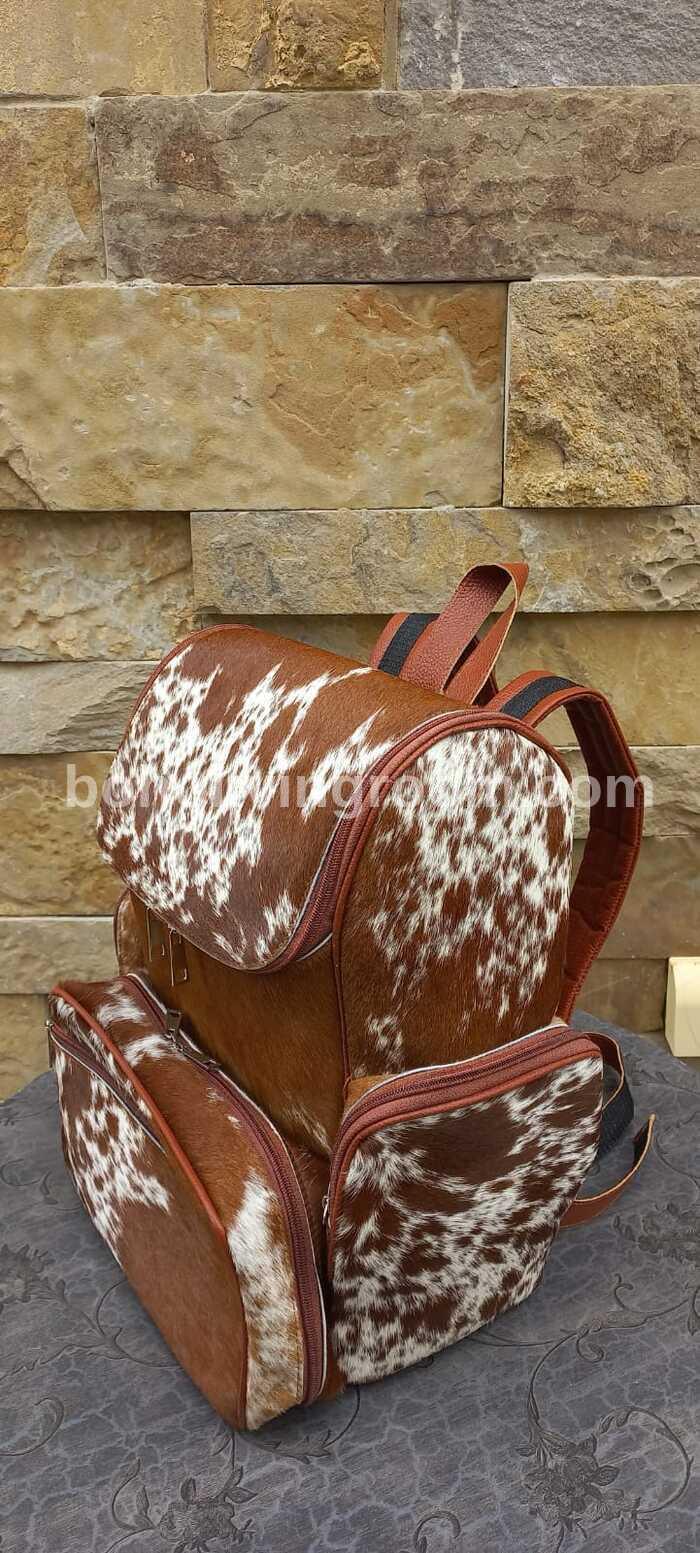 Speckled Cowhide Backpack Purse Leather Bag