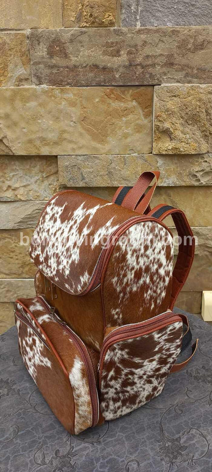 Speckled Cowhide Backpack Purse Leather Bag