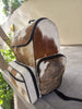 Cowhide Diaper Backpack Brown White