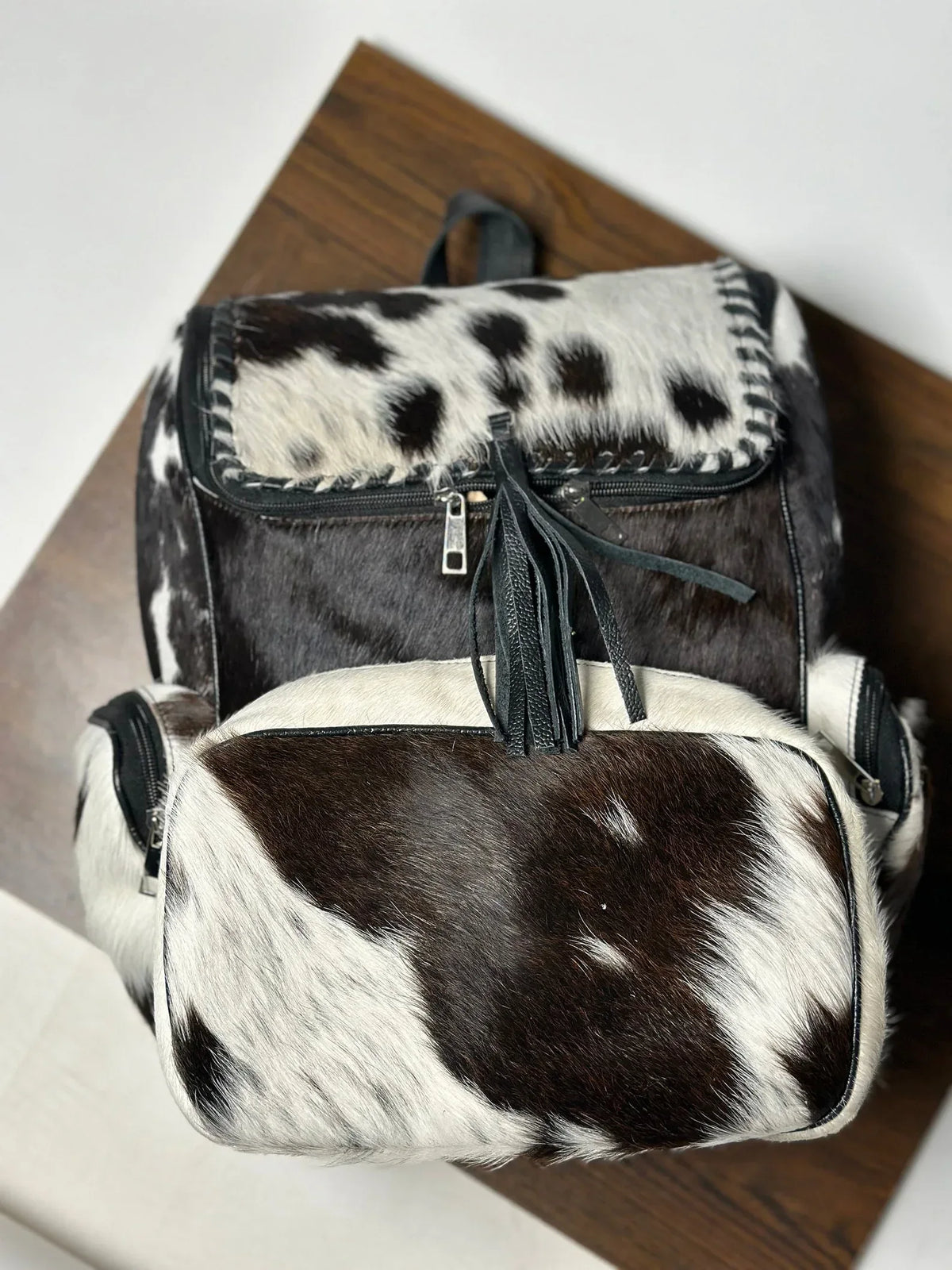Cowhide Diaper Bag Backpack Real Cow Leather Western Purse
