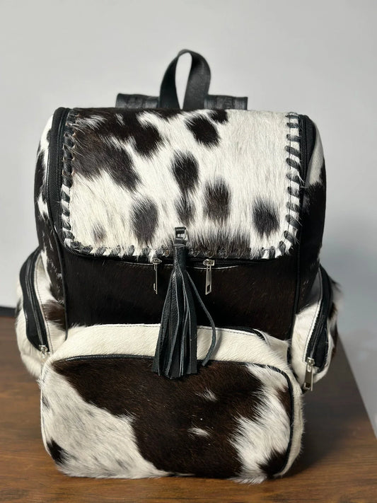 Cowhide Diaper Bag Backpack Real Cow Leather Western Purse