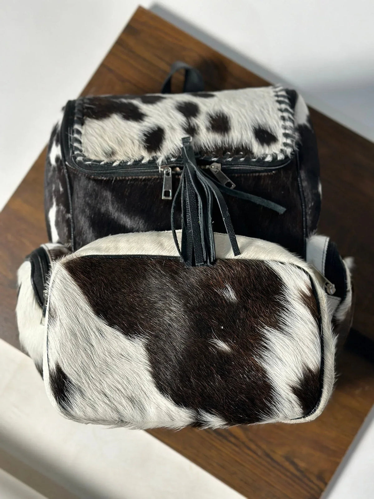 Cowhide Diaper Bag Backpack Real Cow Leather Western Purse