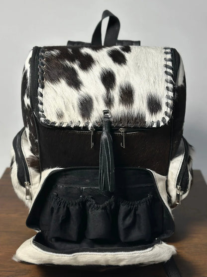 Cowhide Diaper Bag Backpack Real Cow Leather Western Purse