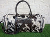 Cowhide Duffle Bag in Hair-On Hide with Leather Handles