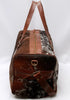 Cowhide Duffle Bag Travel Luggage With Leather Trim