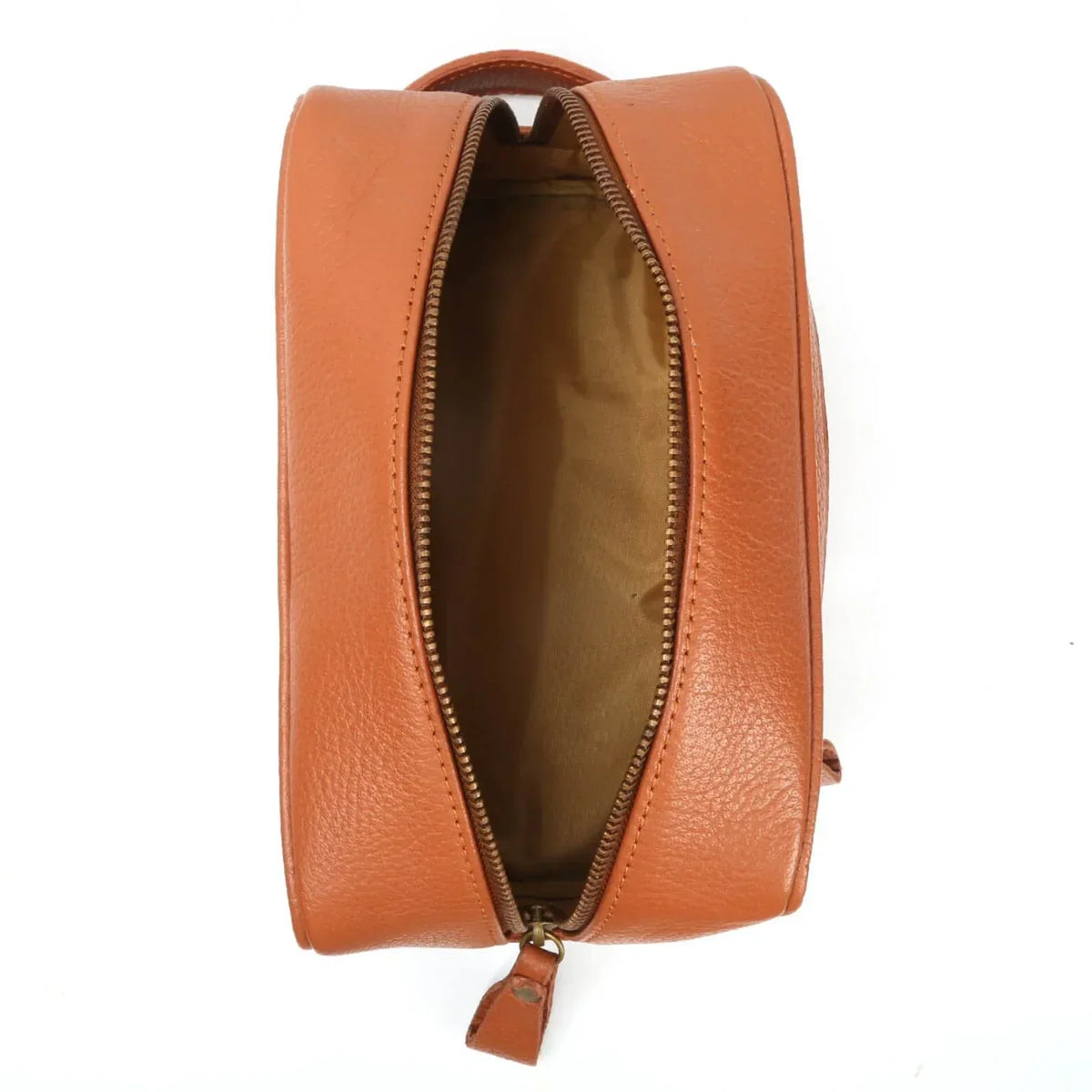 Brown White Cowhide Toiletry Bag