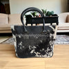 Cowhide Tote Bag in Black and White Hair-On Hide