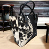 Cowhide Tote Bag in Black and White Hair-On Hide
