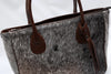Cowhide Tote Bag with Speckled Hair-On Hide and Leather Handles