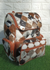Cowhide patchwork backpack for travel and daily use 3