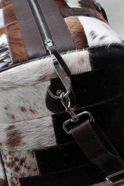 cowhide travel bag real leather duffle