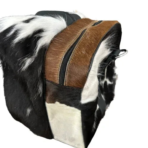 Extra Large Tricolor Cowhide Overnight Duffle Bag