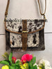 Cowhide Fur Purse with Leather Crossbody Strap
