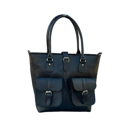 Cowhide Leather Shoulder Bag for Women With Pockets