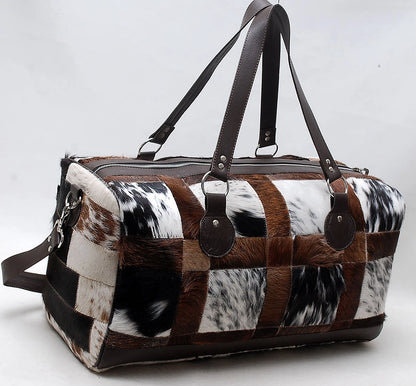 cowhide travel bag real leather duffle
