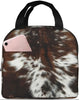 Genuine Cowhide Lunch Box With Black Carry Handles