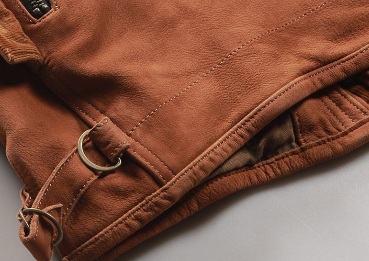 Retro cowhide genuine leather vest for men