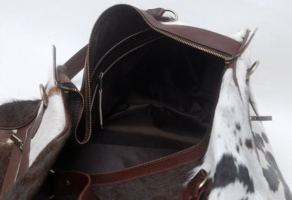 cowhide travel bag real leather duffle
