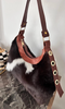 Hair on cowhide shoulder bag leather western purse