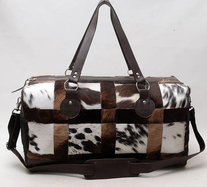 cowhide travel bag real leather duffle
