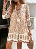 Floral Boho Mini Cute Short Flowy Dress With Tassels