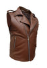 Men’s Brown Croc Embossed Leather Biker Vest