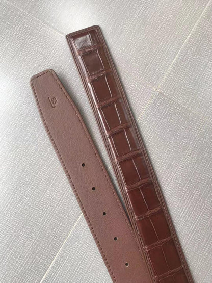 Men's Genuine Crocodile Leather Belt in Belly Skin