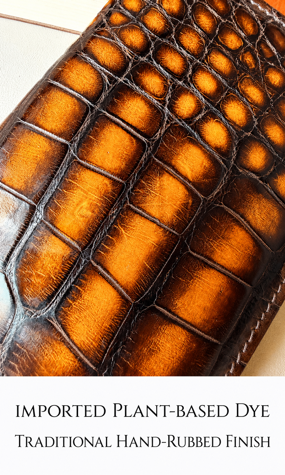 Genuine Crocodile Leather Passport Holder for Men