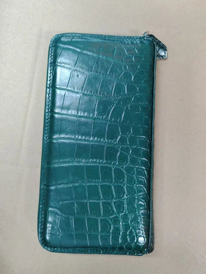 Women's Crocodile Leather Zip Around Long Wallet 2