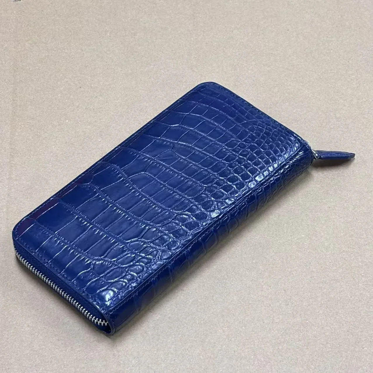 Women's Crocodile Leather Zip Around Long Wallet